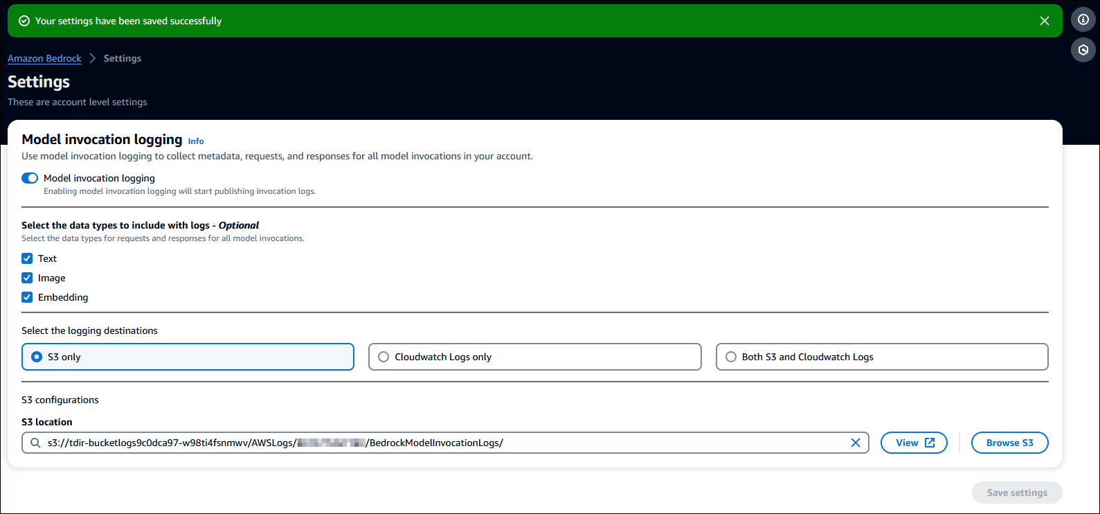 Configuring Model Invocation Logging